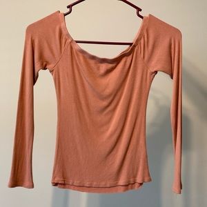 LA hearts off-the-shoulder long sleeve top